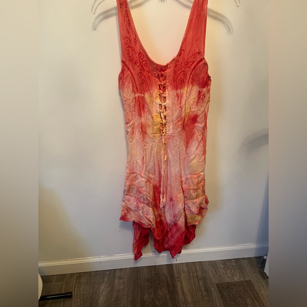 Elegant Red and Gold Women's Dress